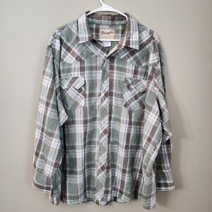Wrangler Size 3XL Western Vintage Casual  Pearl Shirt Longsleeves. Cowboy, Ranch